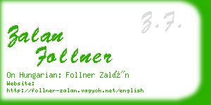 zalan follner business card